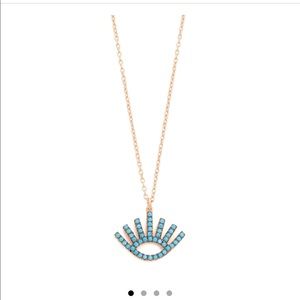 Shashi open evil eye turquoise necklace never worn